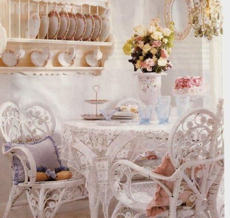 White Wicker Dining Set