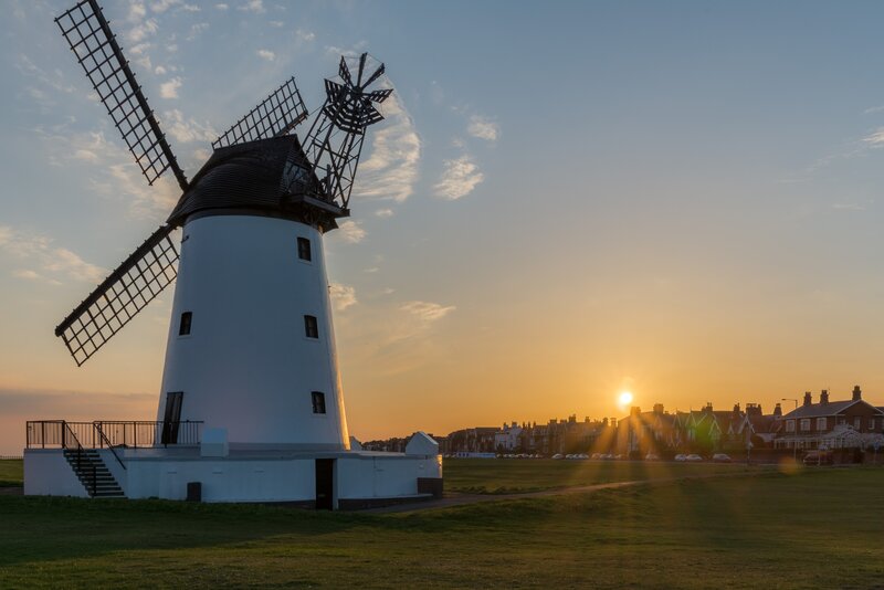 White Windmill at Sunset — Yellow
