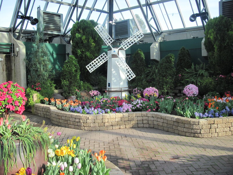White Windmill in Garden