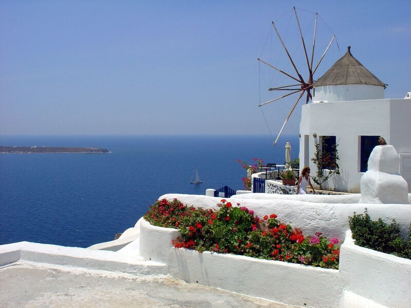 White Windmill on Cliff