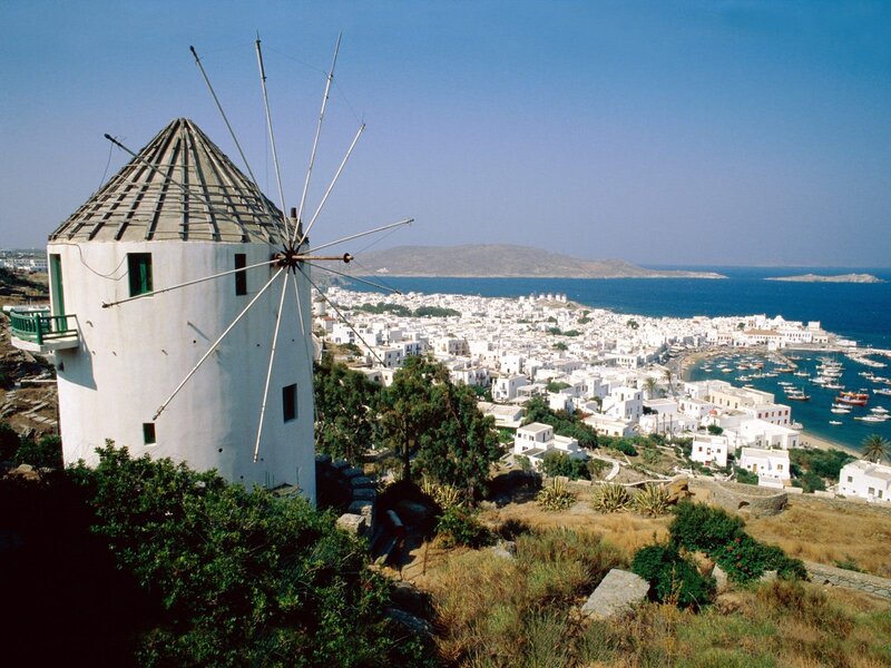 White Windmill on Hill
