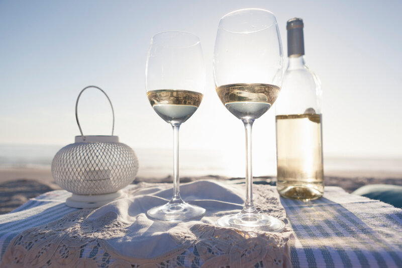 White Wine on Beach