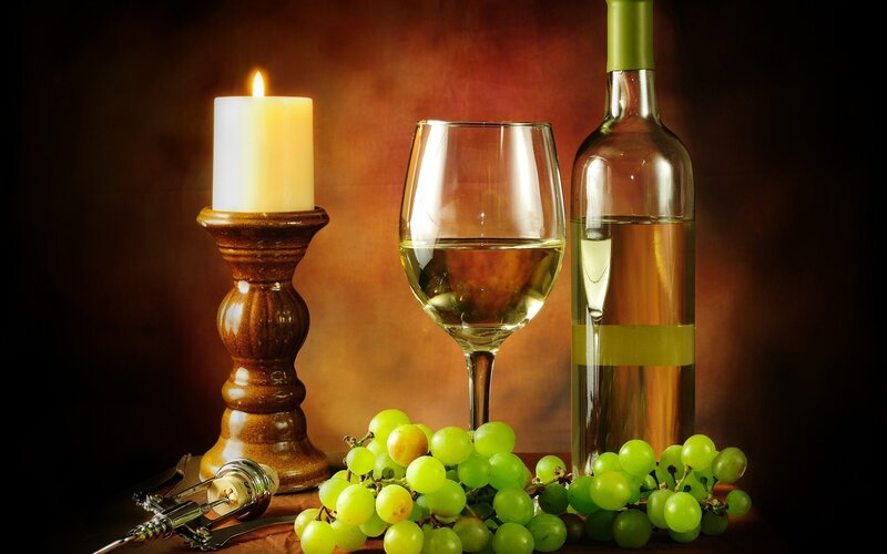 White Wine Still Life — Brown