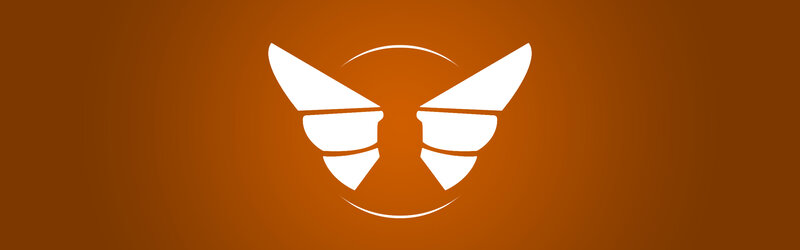 white wing logo on orange