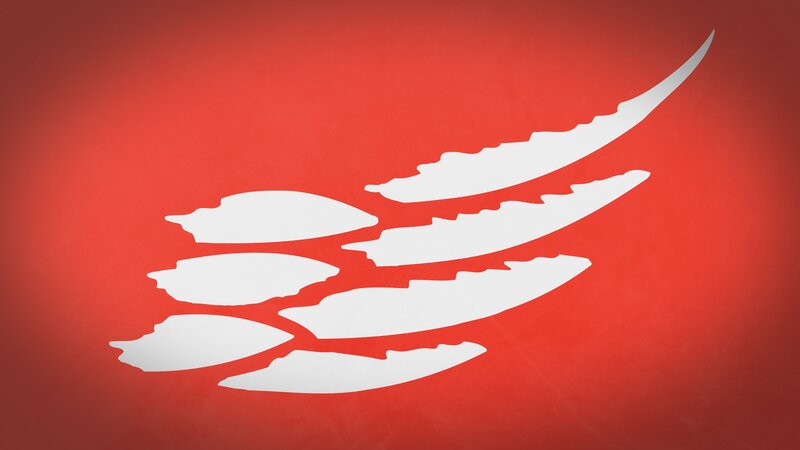 white wing logo on red
