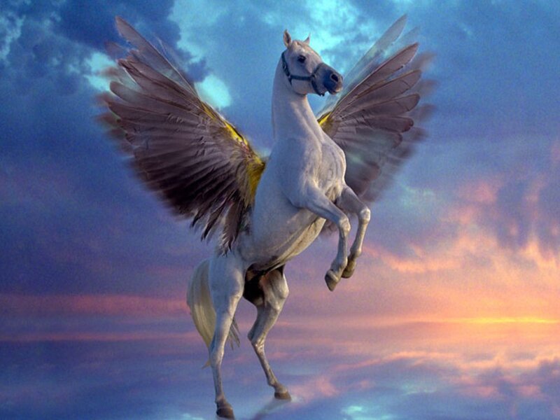 White Winged Horse — Blue, Dramatic