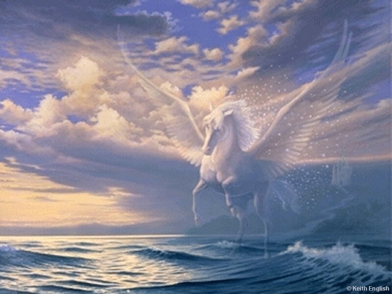 White Winged Horse — Blue