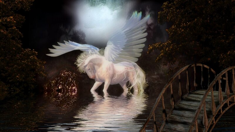 White Winged Horse — Dramatic, Night