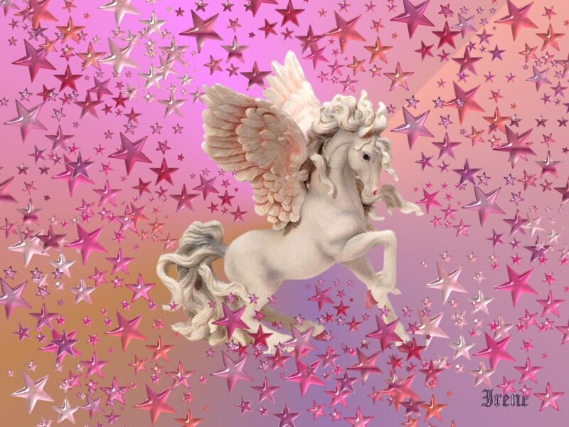 White Winged Horse — Pink