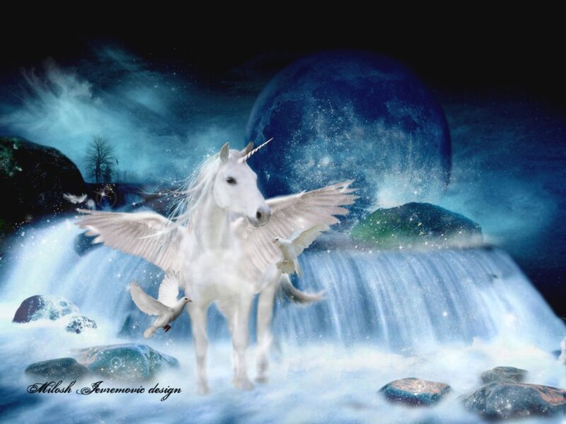 White Winged Unicorn — Blue