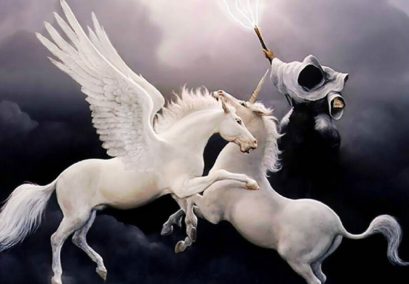 White Winged Unicorn — Dramatic, Digital Art