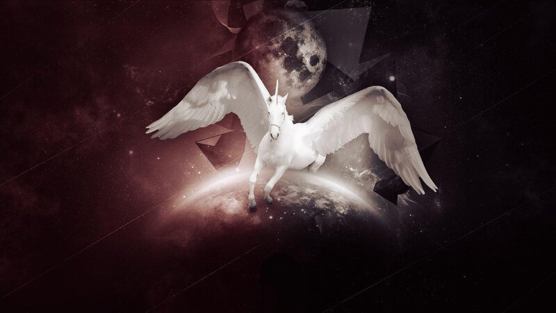 White Winged Unicorn — Dramatic, Night