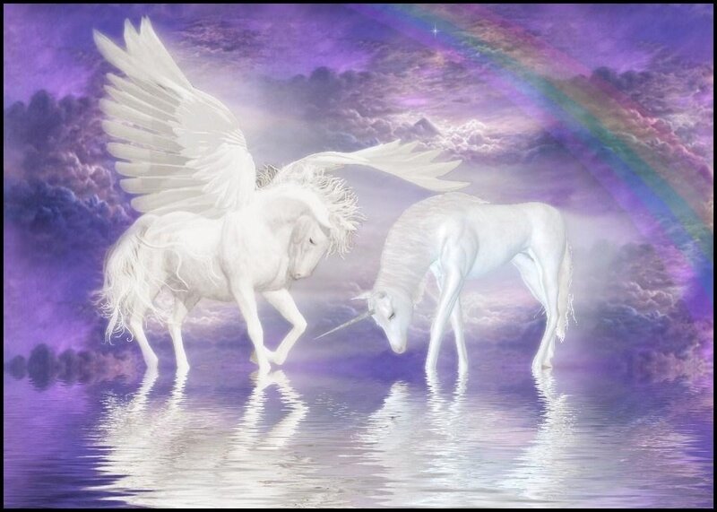 White Winged Unicorn — Purple, Serene