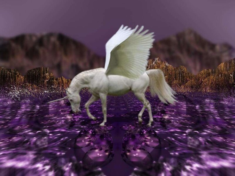White Winged Unicorn — Purple