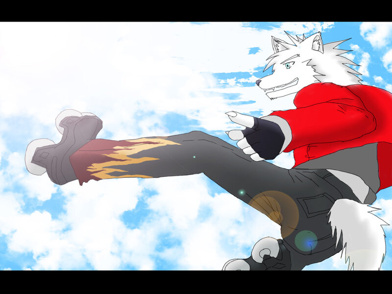 White Wolf Character — Blue, Dynamic