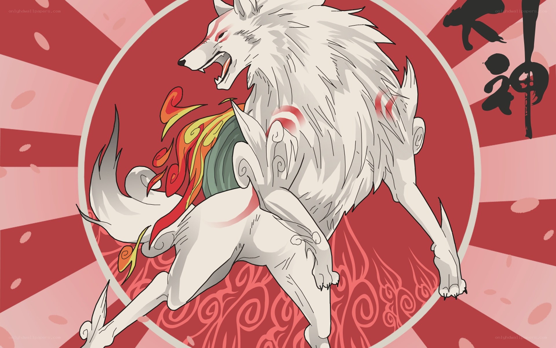 white wolf deity artwork