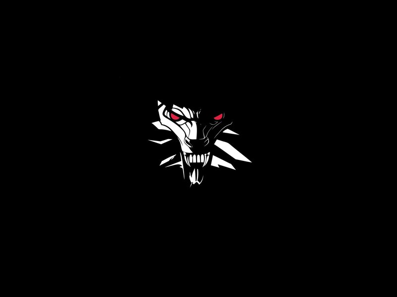 White Wolf Head — Black, Dark, Menacing