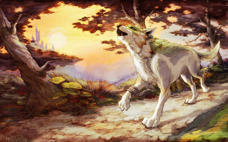 White Wolf Howling — Yellow, Dramatic