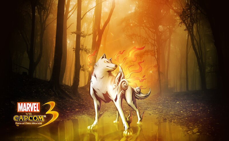 White wolf in a forest