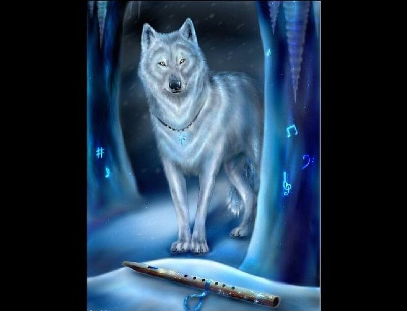 White Wolf in Cave