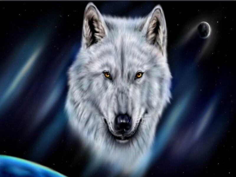 White Wolf in Space — Blue