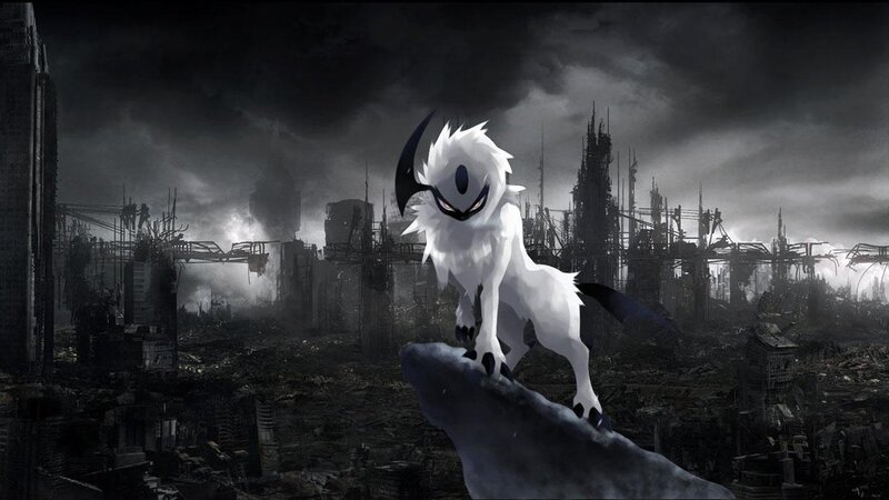 White Wolf-like Creature — Black, Dramatic, Night