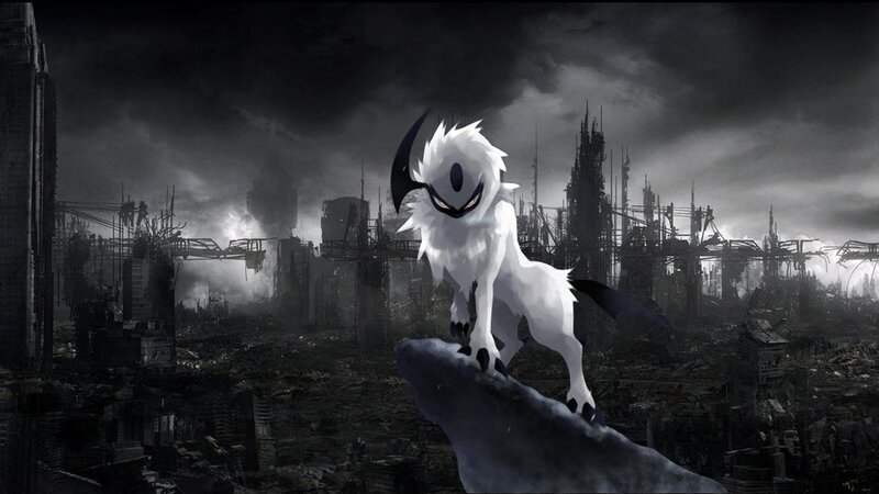 White Wolf-like Creature — Black, Dramatic