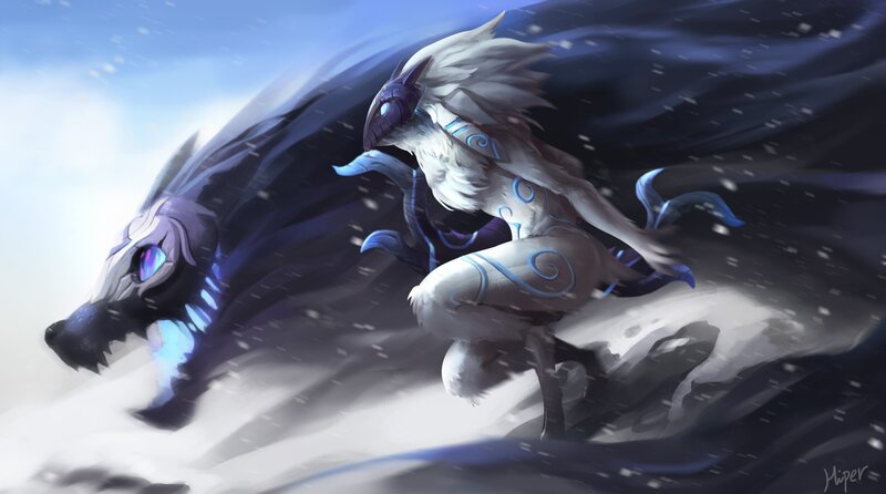 White Wolf-like Creature — Dramatic