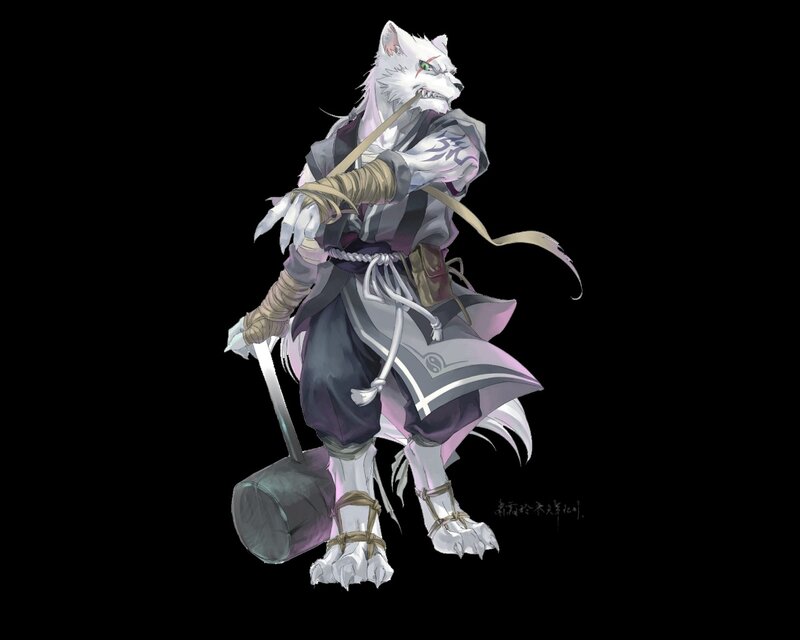 white wolf warrior character