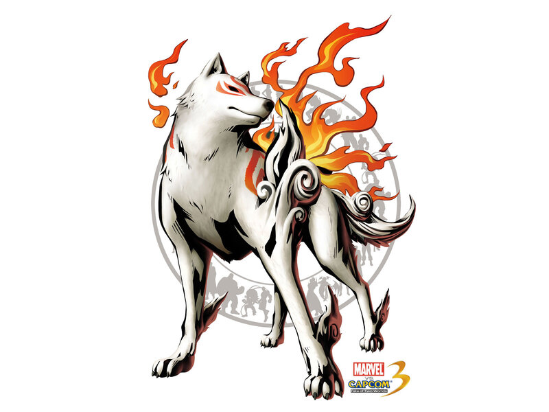 White Wolf with Flames — Dramatic
