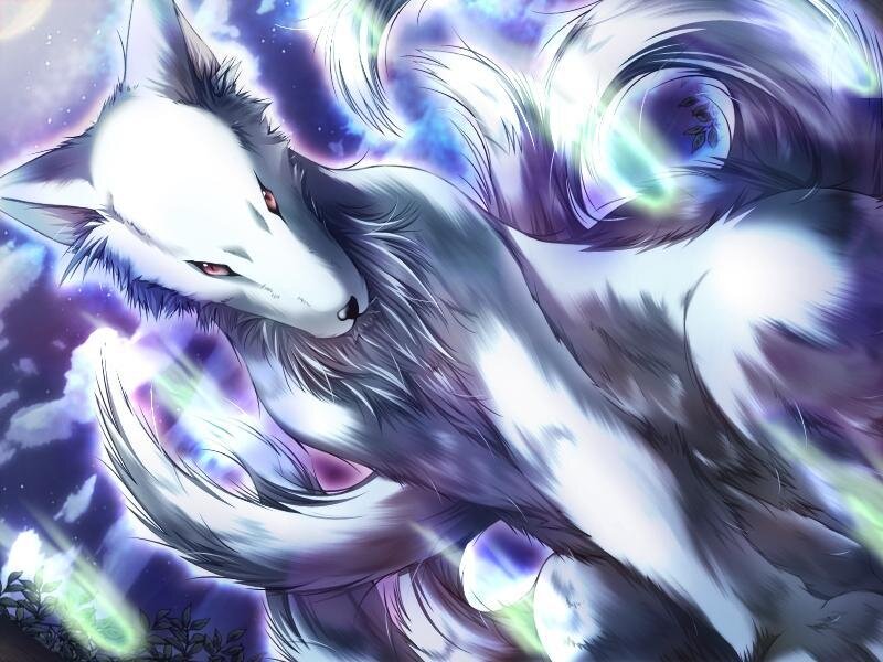 White Wolf with Glowing Aura