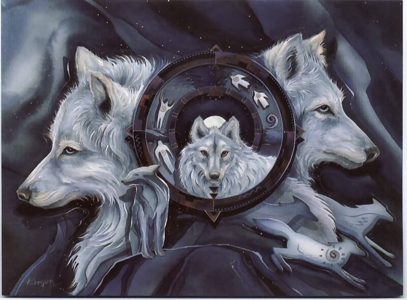 White wolves and celestial circle