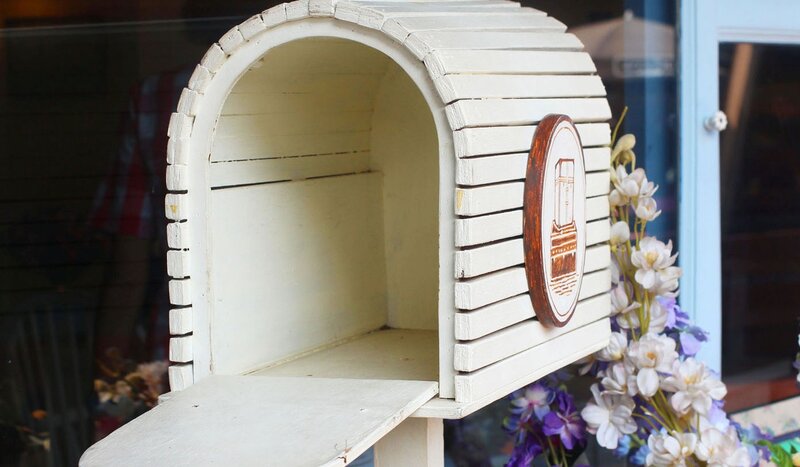 White Wooden Mailbox