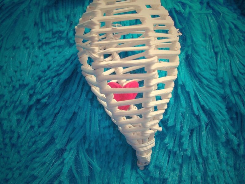 White Woven Heart