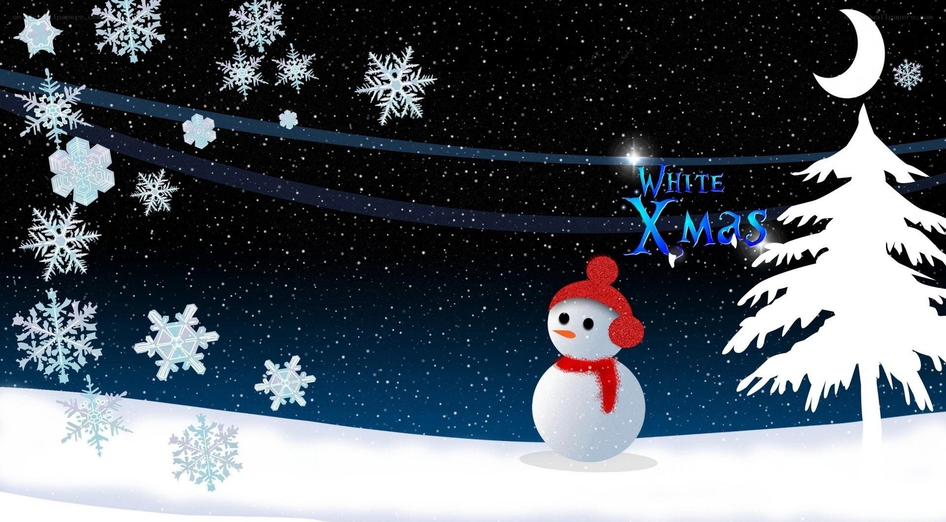 White Xmas Snowman Scene