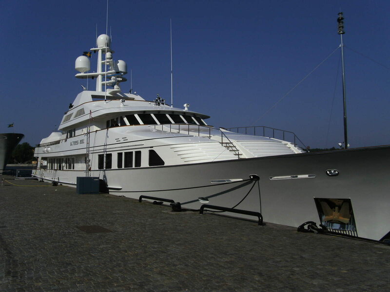 White Yacht at Dock