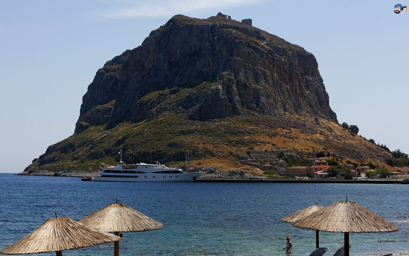 White Yacht Near Island