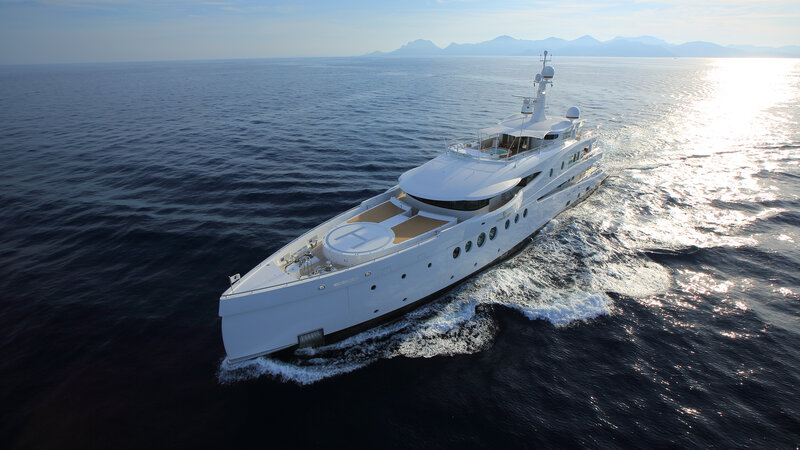 White Yacht on Ocean — Serene