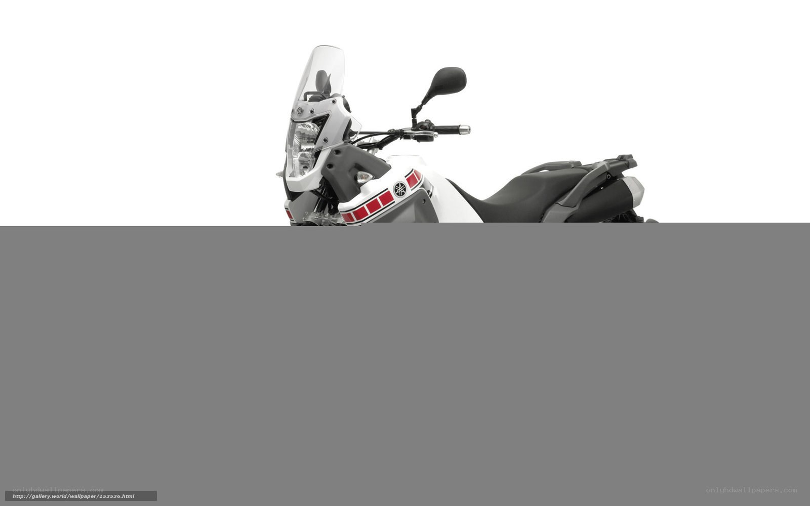 white yamaha adventure motorcycle