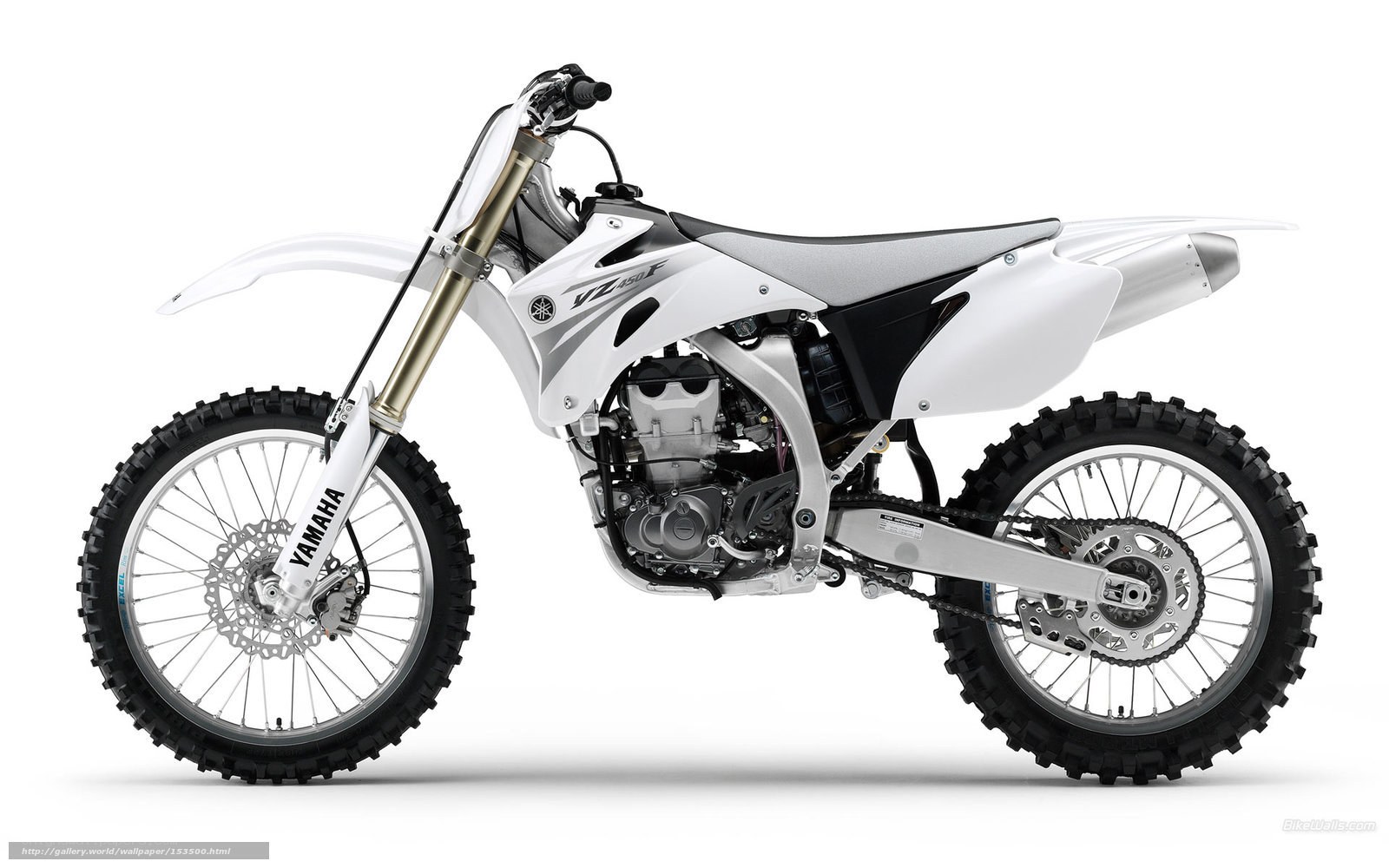 White Yamaha dirt bike