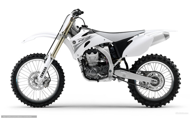 White Yamaha Dirt Bike — Neutral, Photograph, Motorcycle