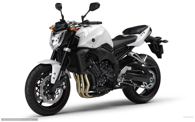 White Yamaha FZ1 motorcycle