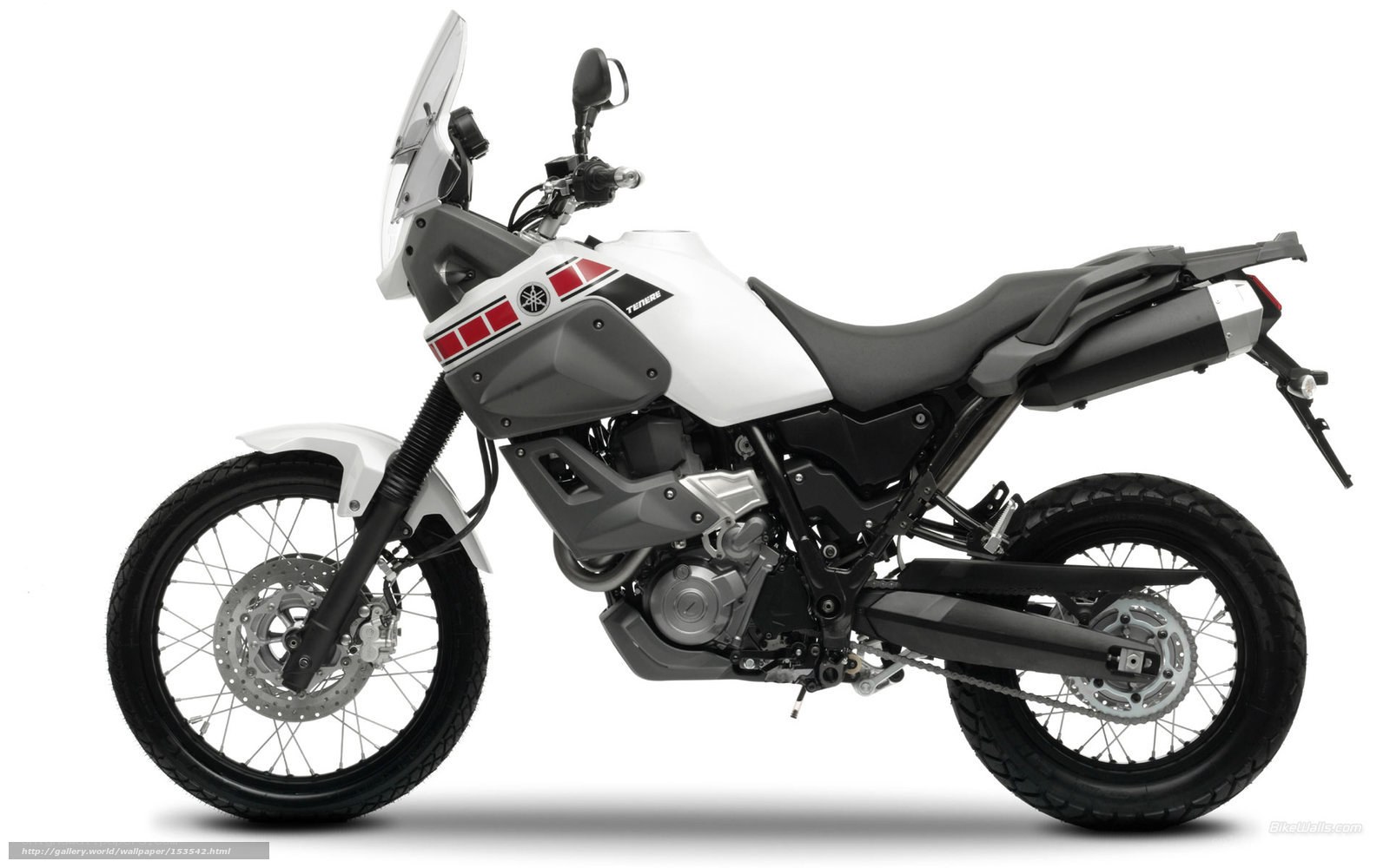 white yamaha tenere motorcycle