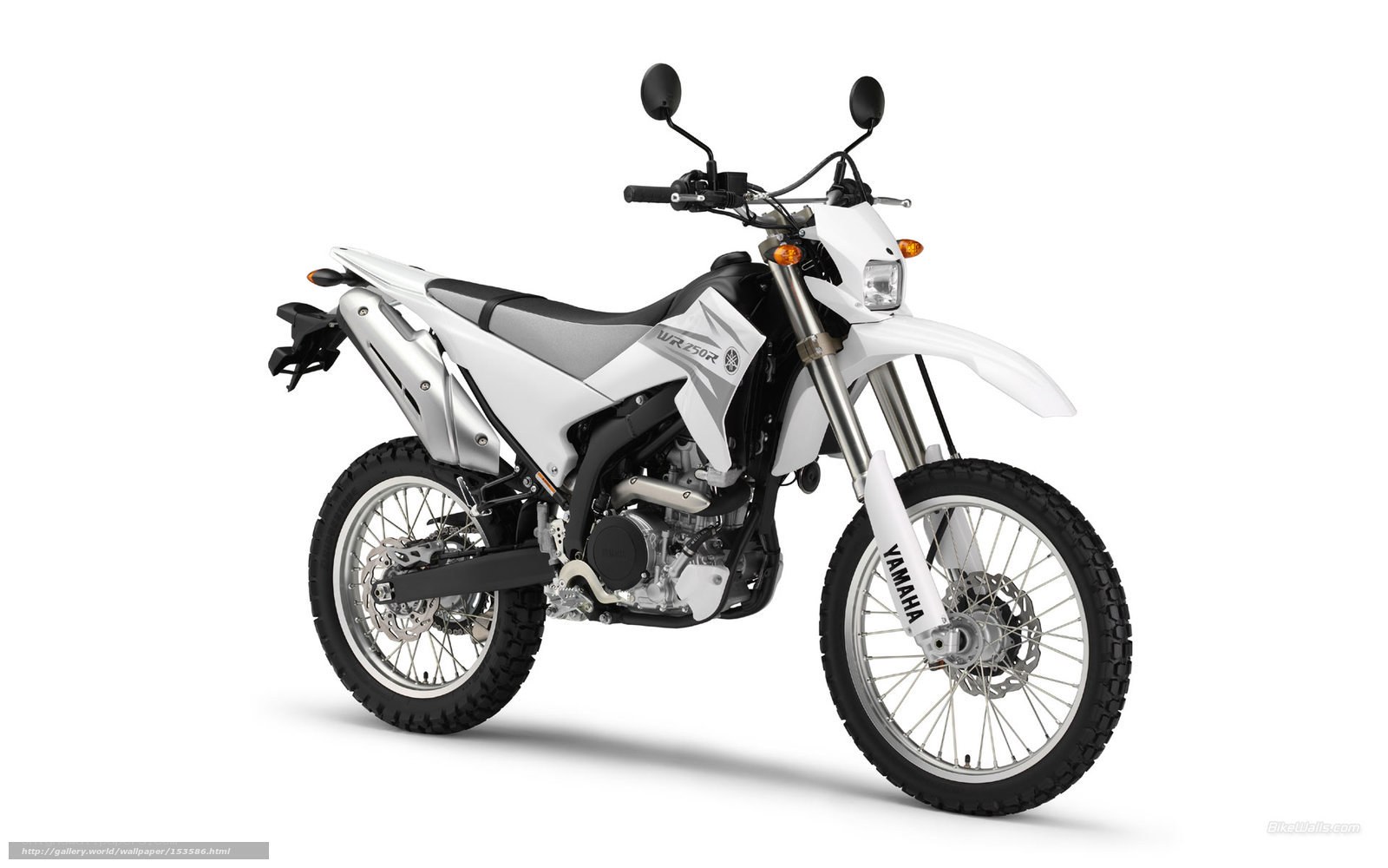 White Yamaha WR250R motorcycle