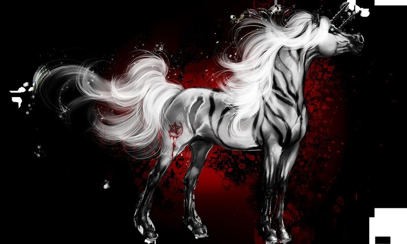 White Zebra Horse