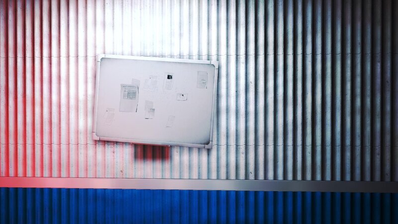 whiteboard on corrugated wall