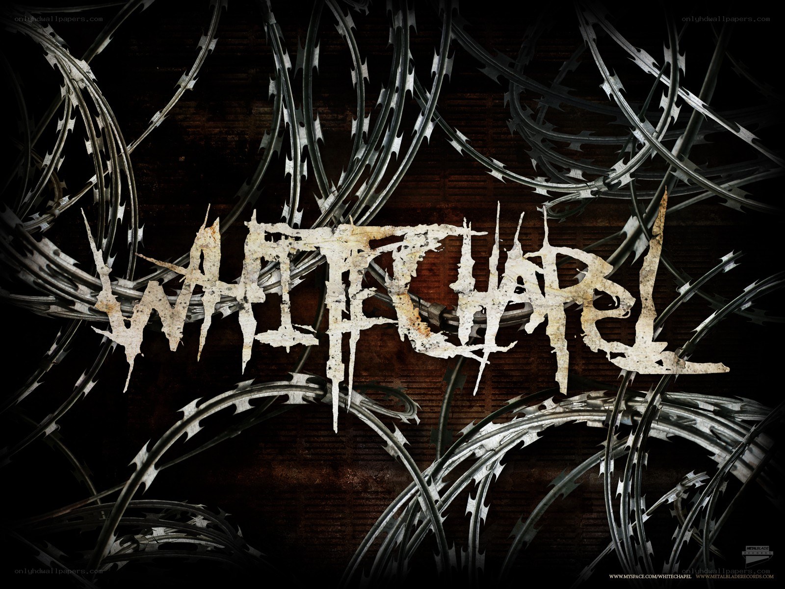 Whitechapel band logo with barbed wire