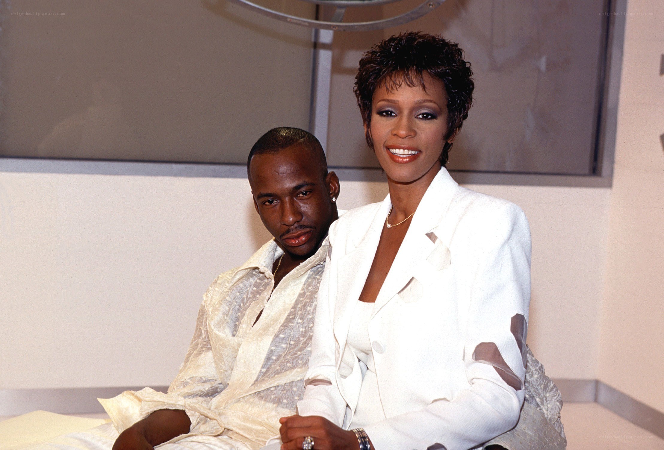 Whitney Houston and Bobby Brown