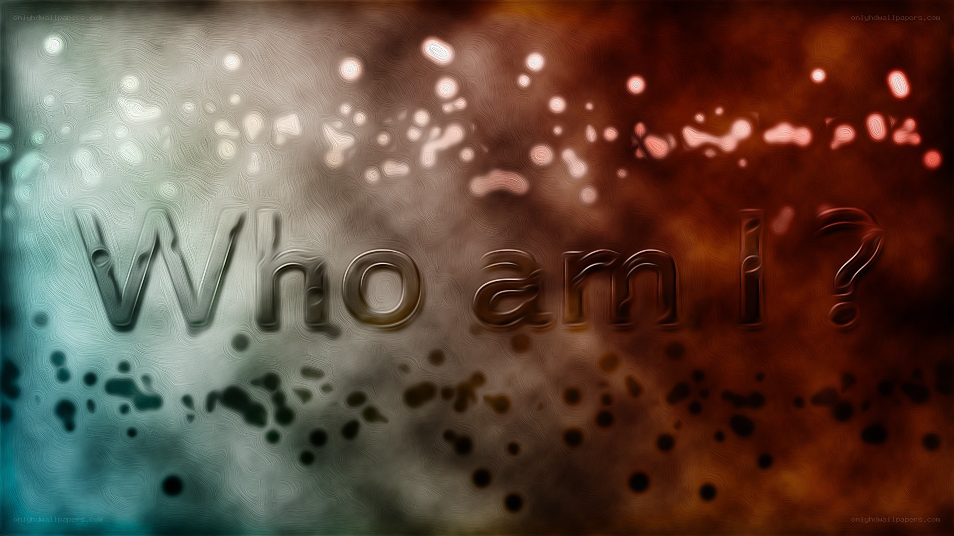 Who am I? text on abstract background