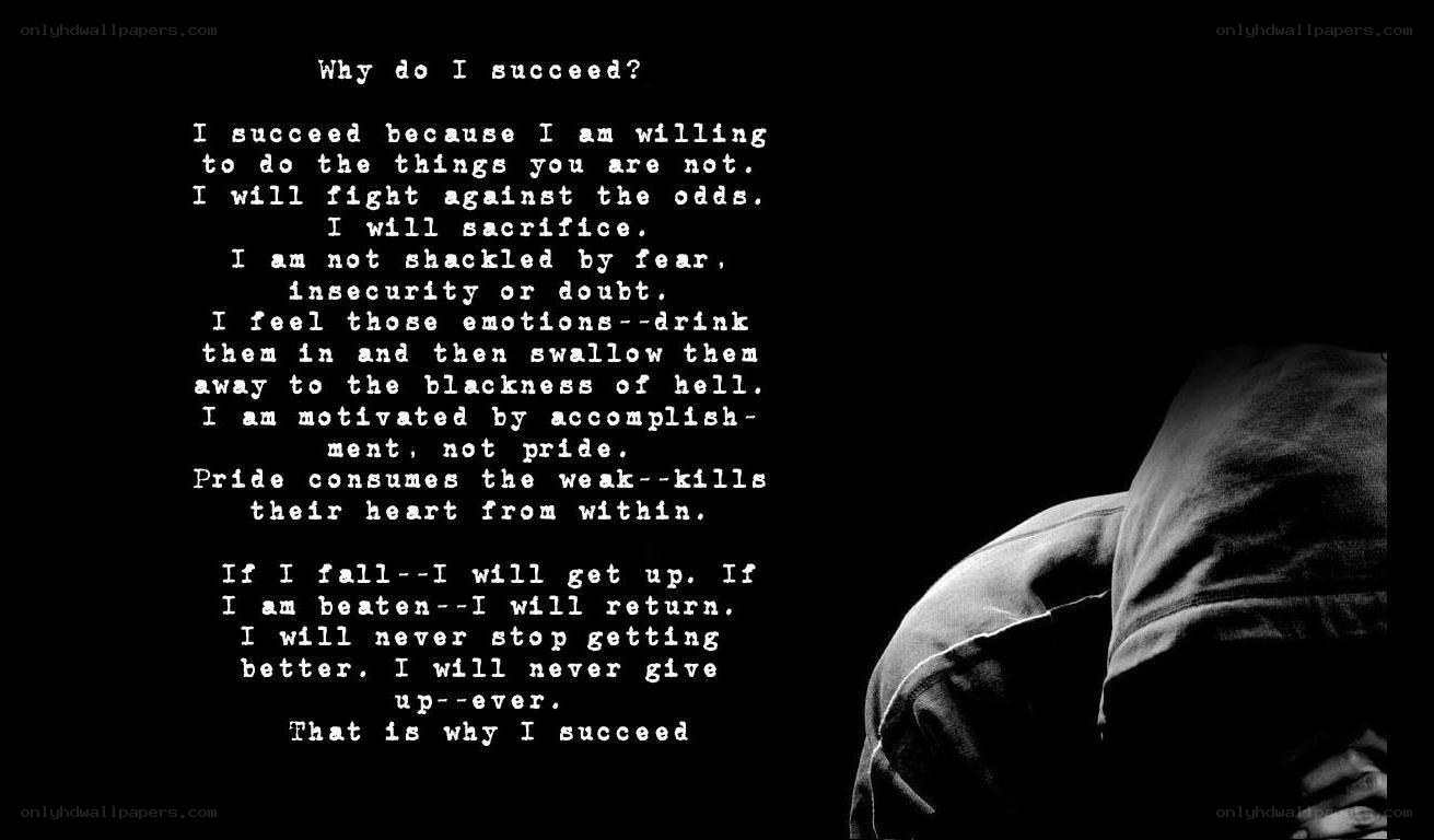 Why I Succeed Motivational Text